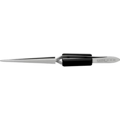 Pince brucelle de soudage droite 160 mm, pointes compactes, acier à ressort