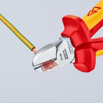 Pince coupante de cote isolée Knipex 160mm jaune et rouge