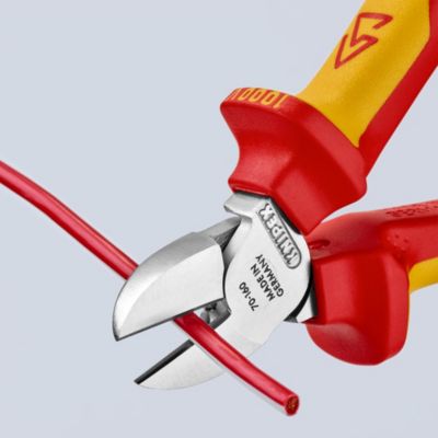 Pince coupante de cote isolée Knipex 160mm jaune et rouge