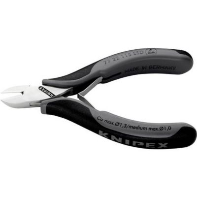 Pince coupante diagonale ESD Knipex 77 22 115 115 mm, tête ronde sans facette