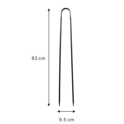Pince de cheminée en acier noir 63 cm