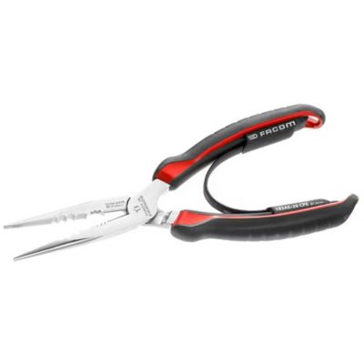 Pince demi-ronde à becs longs effilés coupe-fil 200 mm 183AE.20CPE
