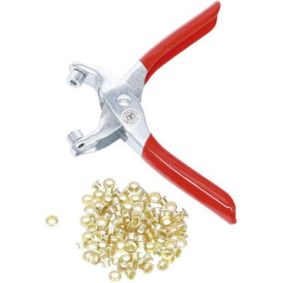 Pince à Oeillets avec 100 Oeillets Ronds 4,5 mm - Acier, Précision et Facilité d Utilisation, Pro - D-Work