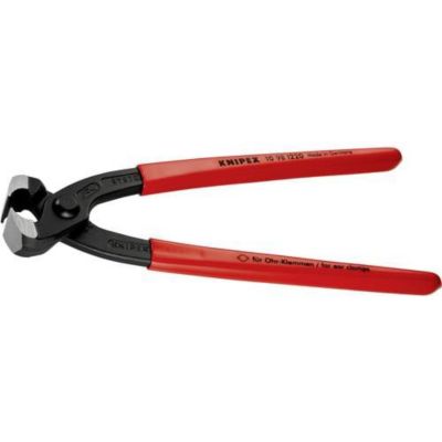 Pince pour collier de serrage à oreille, acier à outils forgé, 220 mm, poignée plastique.