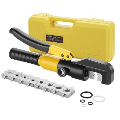 Pince à Sertir Hydraulique 10T avec 9 Matrices Hexagonales Course 12mm