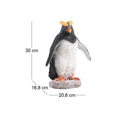 Pingouin huppé en résine Debout - 20.6 x 16.8 x 30 Type: Animaux décoratifs