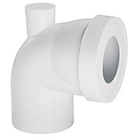 Pipe WC courte coudée femelle avec piquage femelle Ø40 mm