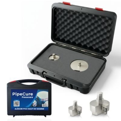 PipeCure Presscare, Kit de 2 Diametres Alesoirs PVC pour Piscinistes en Aluminium Anodise, Lame en carbure disponible