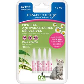 Pipette répulsive insectifuge pour chaton (4 pipettes)