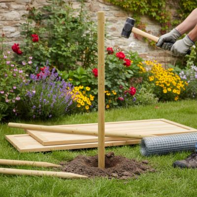 Piquet en bois rond Blooma en pin Ø.8 x H.250 cm