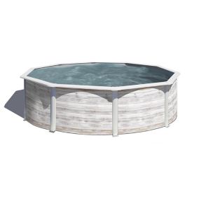 Piscine acier aspect bois Gré Finlande ø3,70 x h.1,22 m