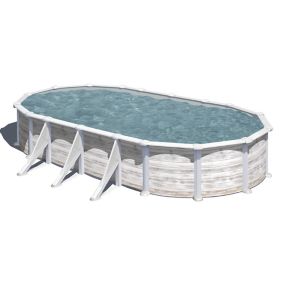 Piscine acier aspect bois Gré Groenland 7,44 x 3,99 x h.1,32 m