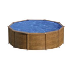 Piscine acier aspect bois Sicilia ronde 4,80 x 1,22 m - Gré