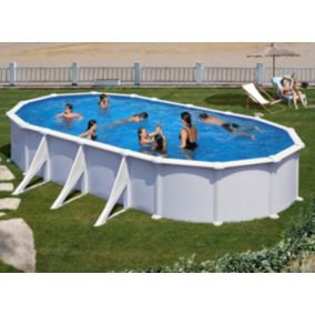 Piscine acier blanc Atlantis ovale 8,15 x 4,90 x 1,32 m - Gré