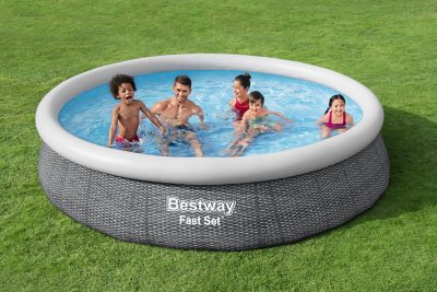 Piscine autoportante ronde effet bois Bestway Fast Set ø3,66 x h.0,76 m