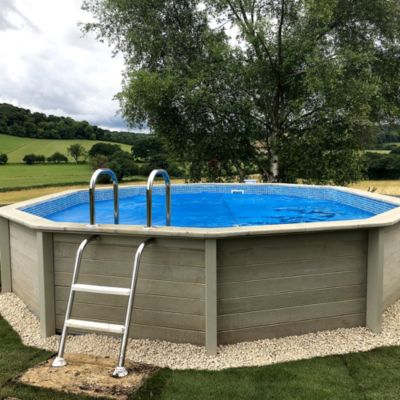 Piscine béton aspect bois Naturalis 4.93 x 4.93 x H 1.30 m