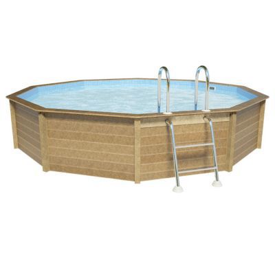 Piscine béton effet bois Naturalis LDD 4.93 x 4.72 x H 1.43 m