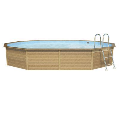 Piscine béton effet bois Naturalis LDD 6.35 x 4.72 x H 1.43 m