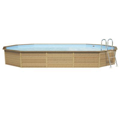 Piscine béton effet bois Naturalis LDD 7.87 x 4.72 x H 1.43 m