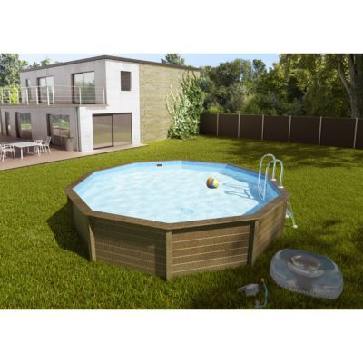 Piscine béton effet bois Naturalis LDD L.4,93 x l.4,72 x h.1,43 m