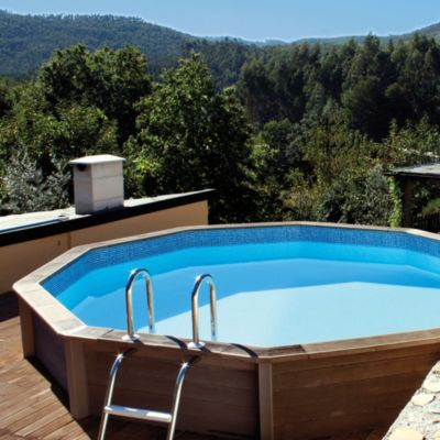 Piscine béton effet bois Naturalis LDD L.4,93 x l.4,72 x h.1,43 m