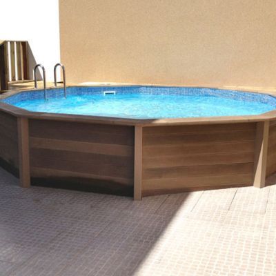 Piscine béton effet bois Naturalis LDD L.4,93 x l.4,72 x h.1,43 m