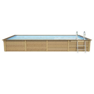 Piscine béton effet bois rectangulaire Naturalis LDD L.6,09 x l.3,24 x h.1,28 m