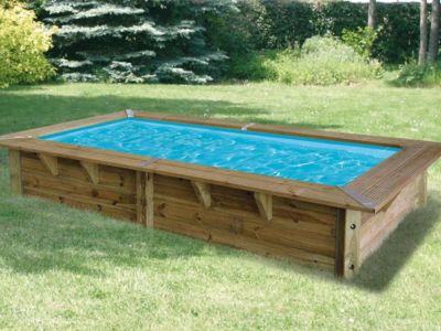 Piscine bois Azura 3,50 x 2,00 x 0,71 m liner bleu avec filtre à cartouche - Ubbink