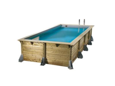 Piscine bois Azura 5,05 x 3,50 x 1,26 m - Liner beige - Ubbink
