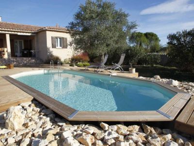 Piscine bois Azura 6,10 x 4,00 x 1,20 m - Liner beige - Ubbink