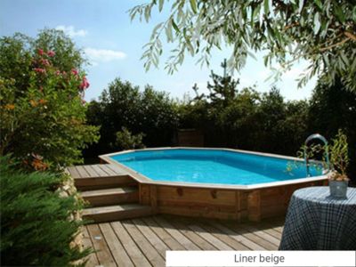 Piscine bois Azura 7,50 x 4,00 x 1,30 m - Liner beige - Ubbink