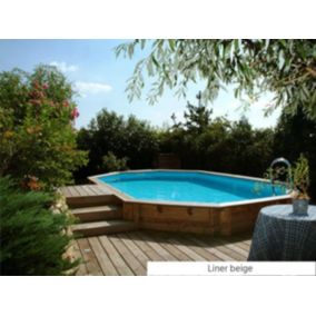 Piscine bois Azura 7,50 x 4,00 x 1,30 m - Liner beige - Ubbink