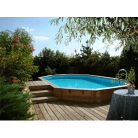 Piscine bois Azura 7,50 x 4,00 x 1,30 m - Liner bleu - Ubbink