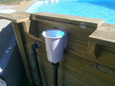 Piscine bois Blooma Lunda liner bleu ø4,12 x h.1,19 m
