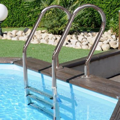Piscine bois Blooma Lunda liner bleu ø4,12 x h.1,19 m