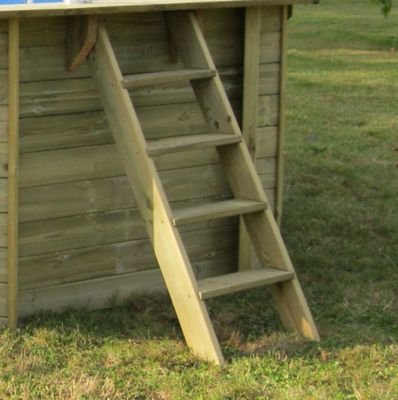 Piscine bois Blooma Lunda liner bleu ø4,12 x h.1,19 m