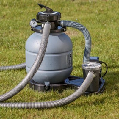 Piscine bois Blooma Lunda liner bleu ø4,12 x h.1,19 m