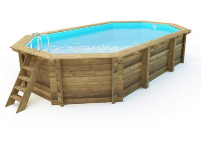 Piscine bois " Brazilia "  5.86 x 3.86 x 1.20 m  Bâche à bulles  180 micron  Bâche hiver  280 gm²