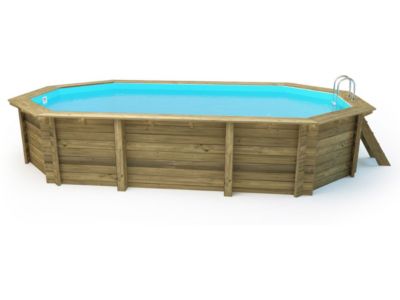 Piscine bois " Brazilia "  5.86 x 3.86 x 1.20 m  Bâche à bulles  180 micron  Bâche hiver  280 gm²