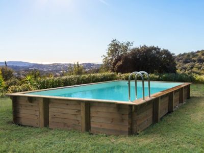 Piscine bois en kit rectangle " Tampa 145 "  7.20 x 4.20 x 1.44 m