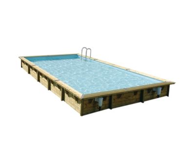 Piscine bois Linéa 8,00 x 5,00 x 1,40 m - Liner bleu - Ubbink