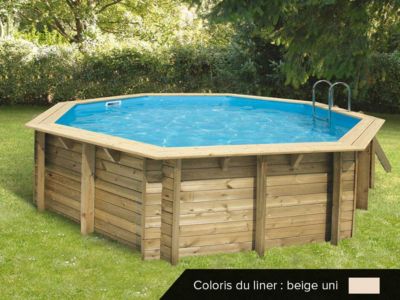 Piscine bois Océa 5,10 x 1,20 m - Liner beige - Ubbink