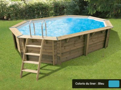 Piscine bois Océa 5,50 x 3,55 x 1,20 m - Liner bleu - Ubbink