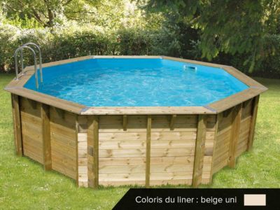 Piscine bois Océa 5,80 x 1,30 m - Liner beige - Ubbink