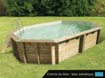 Piscine bois Océa 6,10 x 4,00 x 1,30 m - Liner bleu - Ubbink