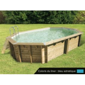 Piscine bois Océa 6,10 x 4,00 x 1,30 m - Liner bleu - Ubbink