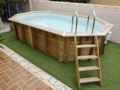 Piscine bois Olympia 5,00 x 3,50 x 1,30 m - Liner Bleu - Ubbink