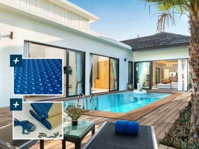 Piscine bois rectangle " Aruba 140 " 5.00 x 3.00 x 1.38 m + Bâche à bulles 180 micron  Bâche hiver 280 gm²