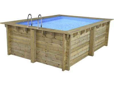 Piscine bois rectangle " Maldives "  3.20 x 3.20 x 1.24 m