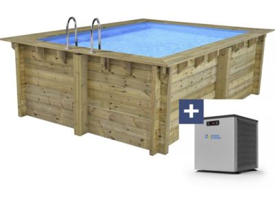 Piscine bois rectangle " Maldives "  3.20 x 3.20 x 1.24 m